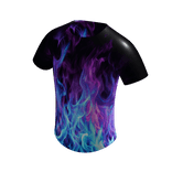 Cool Icy Blue / Purple Fire Gamer Flames T-Shirt