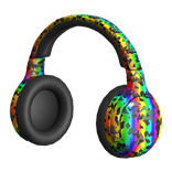 cool rainbow camo headphones