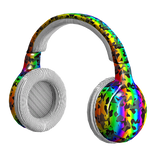 cool rainbow camo headphones