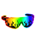 cool rainbow flaming cartoony tactical sunglasses