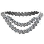 cool silver diamond double layered chain necklace