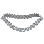 cool silver diamond iced chain necklace