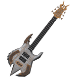 Cool Silver Medieval Electric Guitar Back