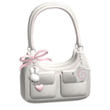 ♡ coquette bag with keychains light beige