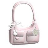 ♡ coquette bag with keychains pink
