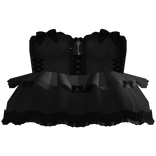 coquette black princess ruffled dress with bows