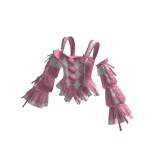 Coquette Corset Top w/ Sleeves (Pink N White)