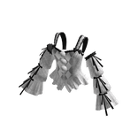 Coquette Corset Top w/ Sleeves (White)