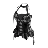 Coquette Diamond Corset Top (Black N White)