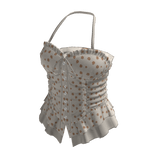 Coquette Gingham Halter Corset Top (Beige)