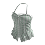 Coquette Gingham Halter Corset Top (Green)