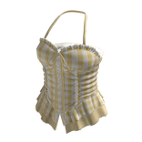 Coquette Gingham Halter Corset Top (Yellow)