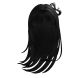 coquette hair bow on long flowy black hair