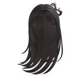 coquette hair bow on long flowy dark brown hair