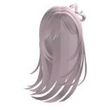 coquette hair bow on long flowy pink hair