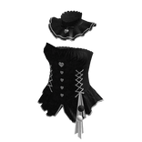 Coquette Heart Lace Up Corset Top (Black)