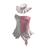 Coquette Heart Lace Up Corset Top (Pink N White)