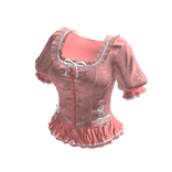 Coquette Lace Trim Button Dress (Pink)