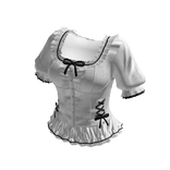 Coquette Lace Trim Button Dress (White)