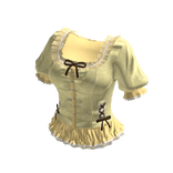 Coquette Lace Trim Peplum Top (Yellow)