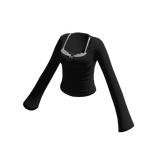 Coquette Lace Trim Top - Black