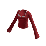 Coquette Lace Trim Top - Red
