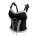 Coquette Lace Up Corset Dress (Black)