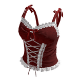 Coquette Lace Up Corset Dress (Red)