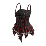 Coquette Plaid Corset Dress w/ Bows (Red)