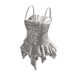 Coquette Plaid Corset Dress w/ Bows (White)