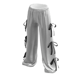 ✨ Coquette Silk Bow White Ribbon Pants
