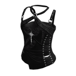Corset Top with Crossed Straps (Black)