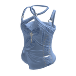 Corset Top with Crossed Straps (Light Blue)