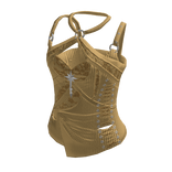 Corset Top with Crossed Straps (Yellow)