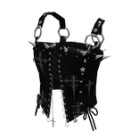 Corset Top with Ring Straps (Black)