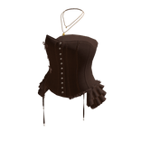 Corset Top with Side Ruffles (Brown)