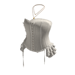 Corset Top with Side Ruffles (Cream)