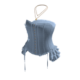 Corset Top with Side Ruffles (Light Blue)