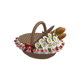 Cottage Picnic Basket Red Light Brown