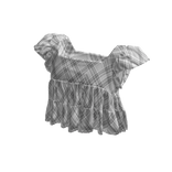 💜 Cottagecore Square Neck Crop Top_Gray