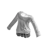 💜 Cozy Off-Shoulder Knit Sweater_White