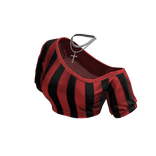 Cozy Off Shoulder Striped Top Necklace (Black Red)