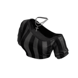 Cozy Off Shoulder Striped Top Necklace (Grey Black