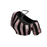 Cozy Off Shoulder Striped Top Necklace (PinkBlack)