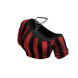 Cozy Off Shoulder Striped Top Necklace (Red Black)
