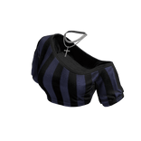 Cozy Off ShoulderStripedTopNecklace(DarkBlueBlack)