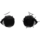 Cracked Cute Anime Eyes Black
