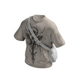 Cream Oversized T-Shirt With White Crossbody Bag