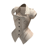 Cream Polka Dot Vkei Corset Blouse Button-up