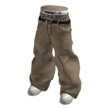 Cream Stylish Y2K Saggy Jeans w/ Boxer